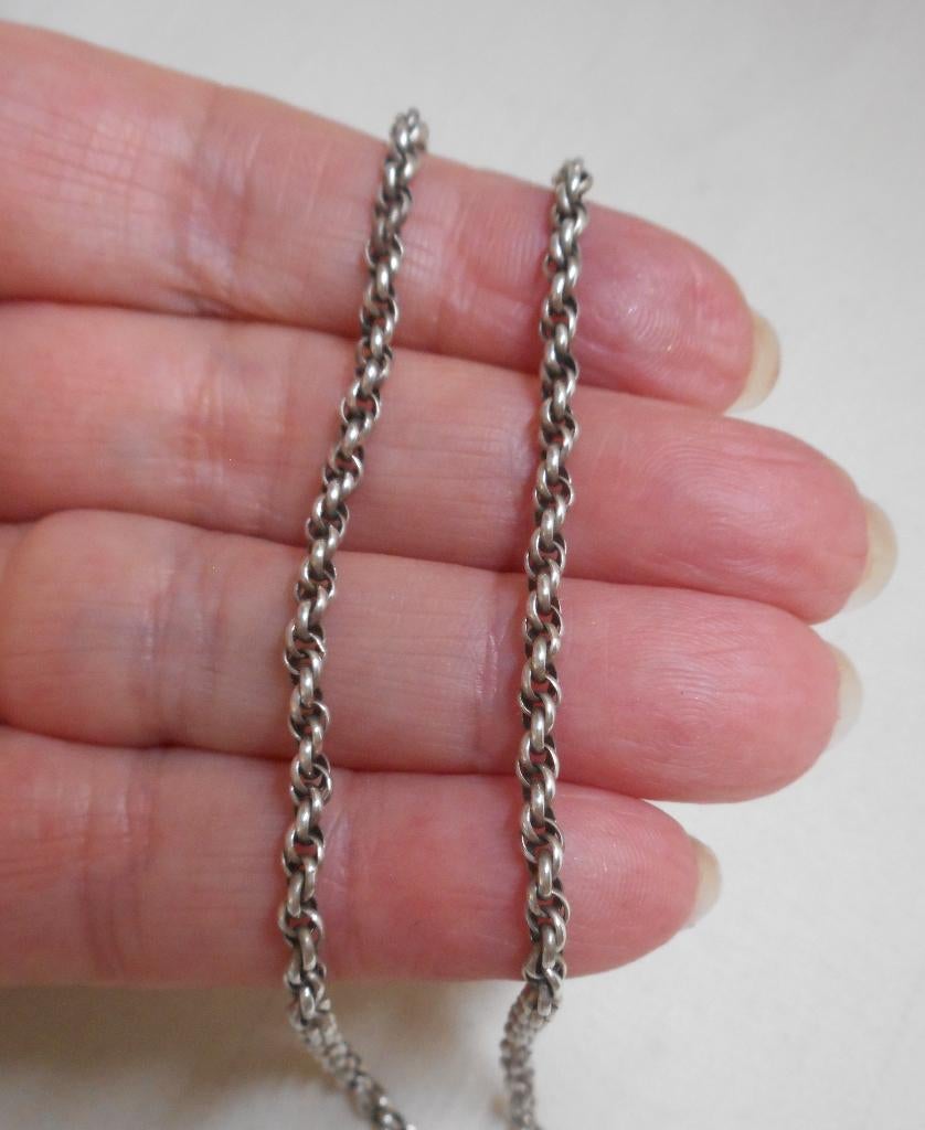 Zilveren ketting met bijzondere kruis hanger nr.805, Met hanger, Verzenden, Zo goed als nieuw, Zilver