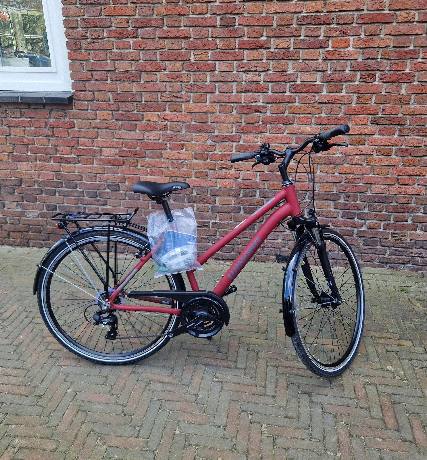 NIEUW Winora Domingo 21 fiets - 48, mat rood, 28 inch, Velgrem, 47 tot 50 cm, Nieuw