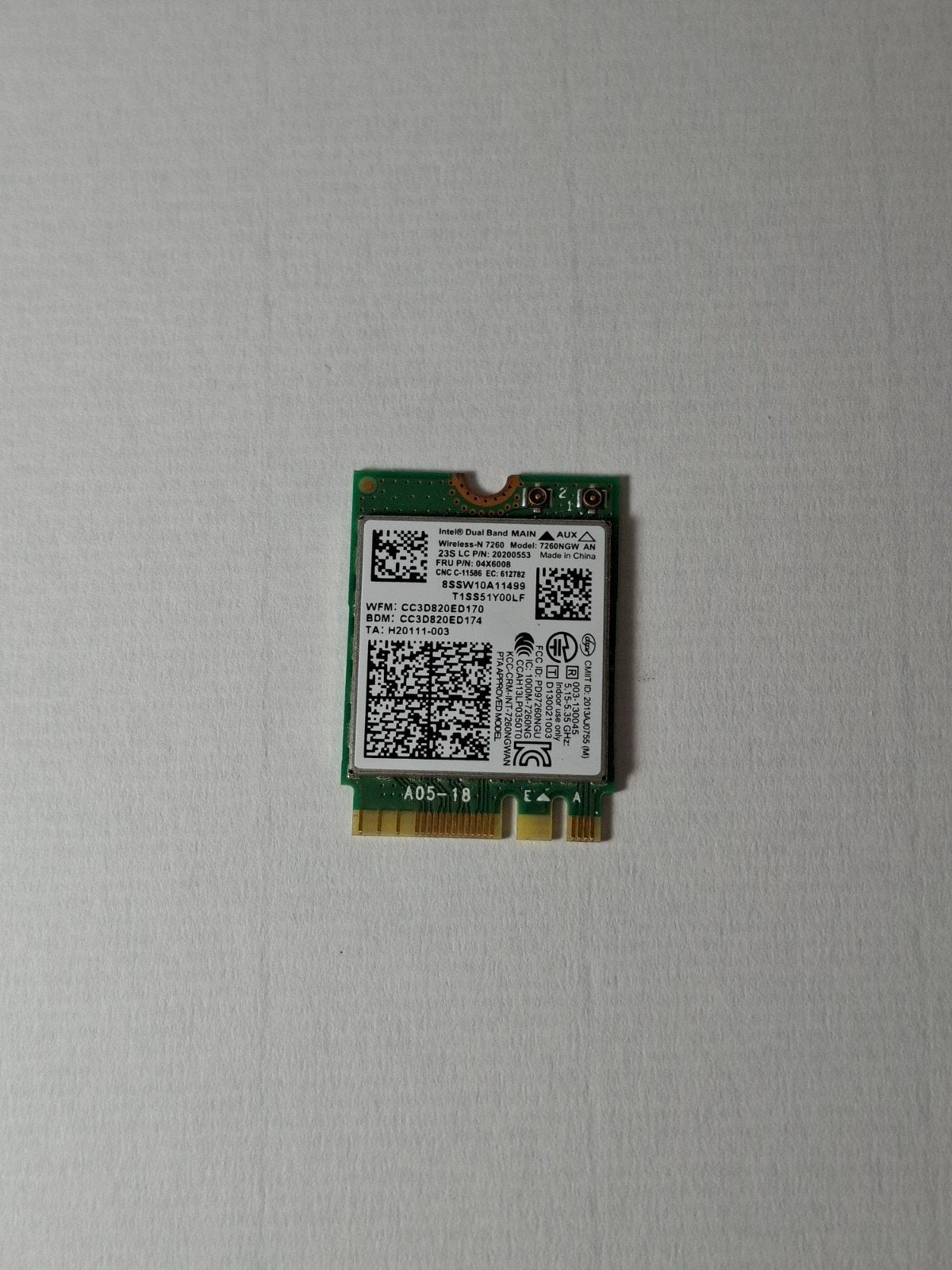 Intel Wireless-N 7260 Wi-Fi + Bluetooth M.2 Kaart, Computers en Software, Netwerkkaarten, Ophalen of Verzenden