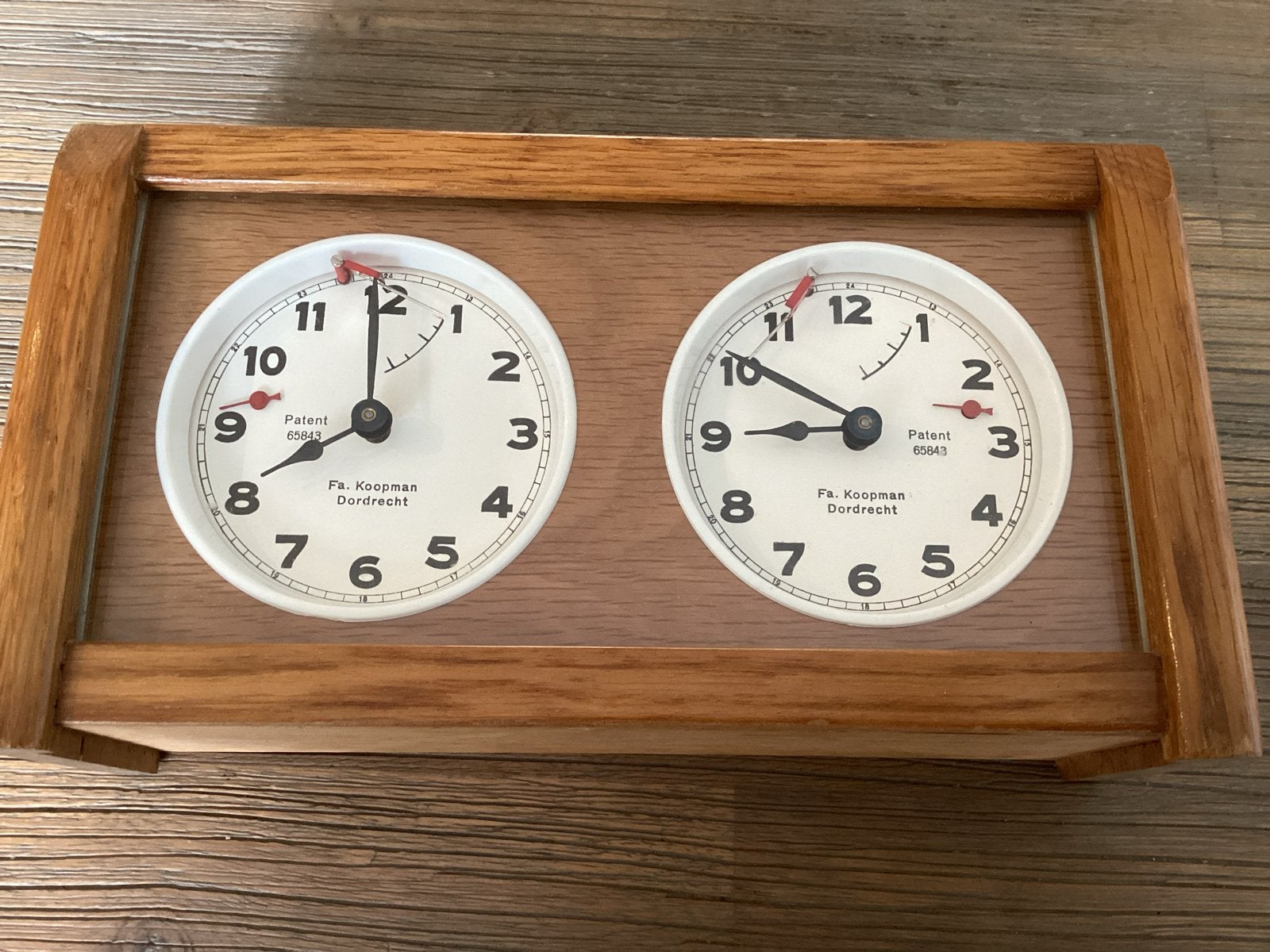 Vintage Koopman Schaakklok - Houten Behuizing, Ophalen of Verzenden