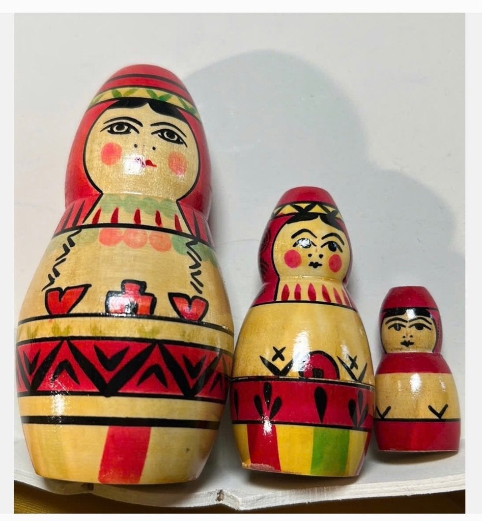 Vintage 3-Delige Matroesjka’s baboesjka’s Rusland, 5-11 cm, Ophalen of Verzenden