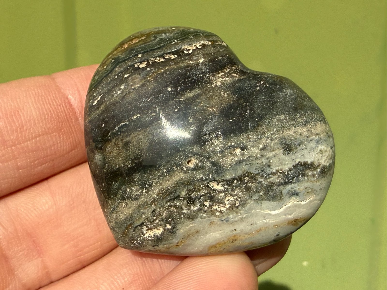 Oveaan Jaspis hartje mineralen, Ophalen of Verzenden, Mineraal
