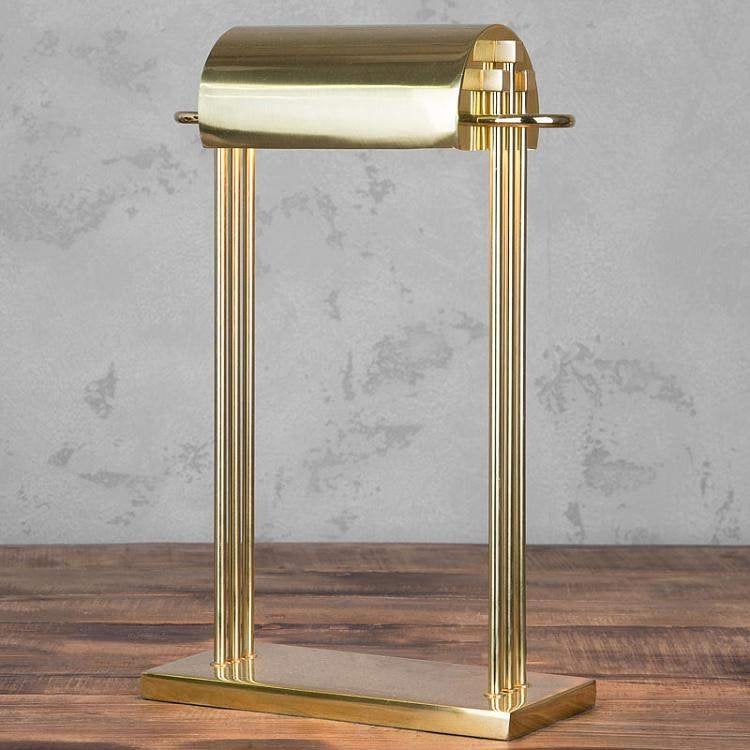 Messing Tafellamp Burolamp schemerlamp Eichholtz Fairfax, Met schakelaar, Bureaulamp, Art deco, Goud