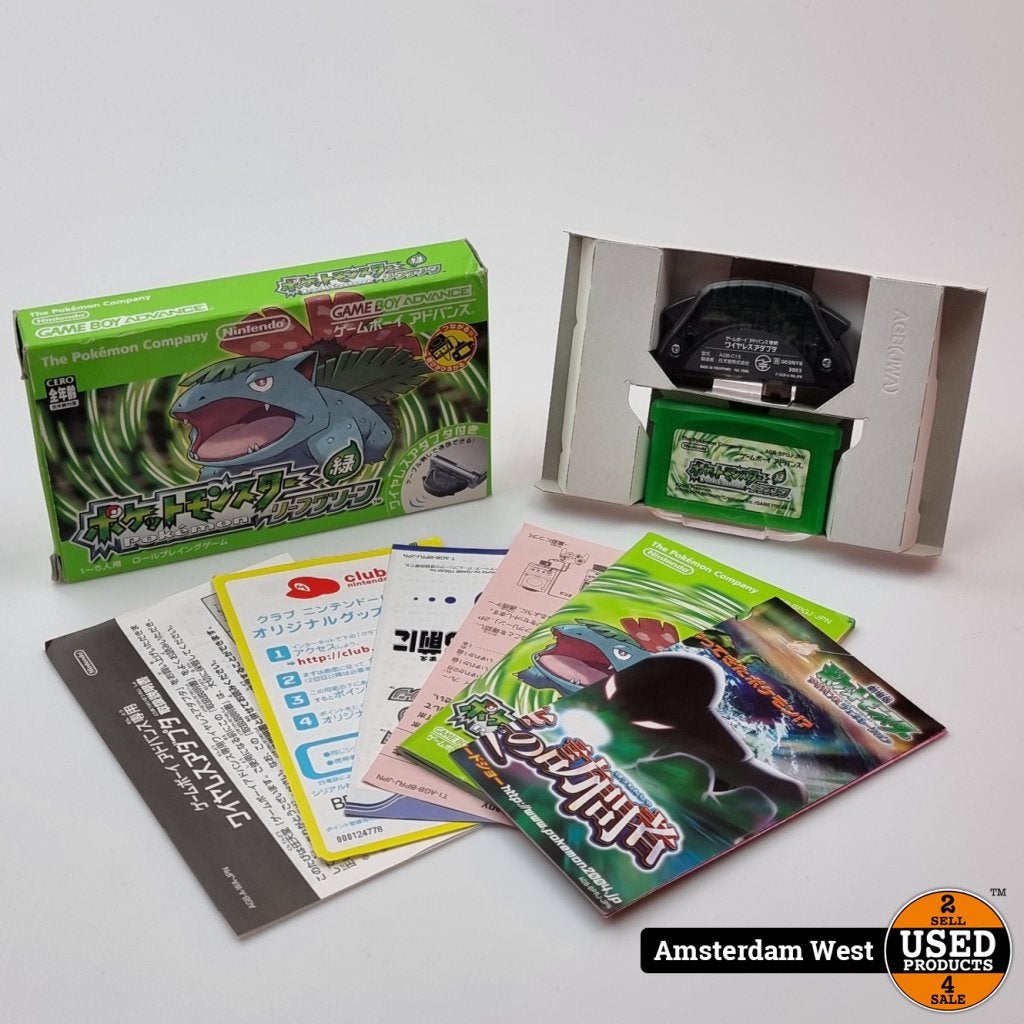 Game Boy Advance Pokemon Leaf Green Wireless Adapter, Spelcomputers en Games, Nintendo, Gebruikt, Support@nintendo.com, 11-1 Hokotate-cho, Kamitoba, Minami-ku
Kyoto 601-8501
Japan