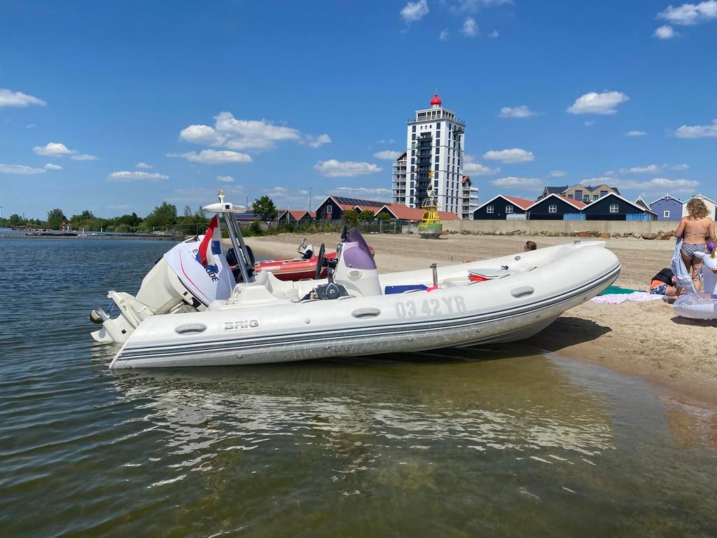 Brig Eagle 500TC met krachtige Mercury 90 pk H.O. motor, Watersport en Boten, Rubberboten, Gebruikt, 70 tot 120 pk, Benzine, Overige materialen