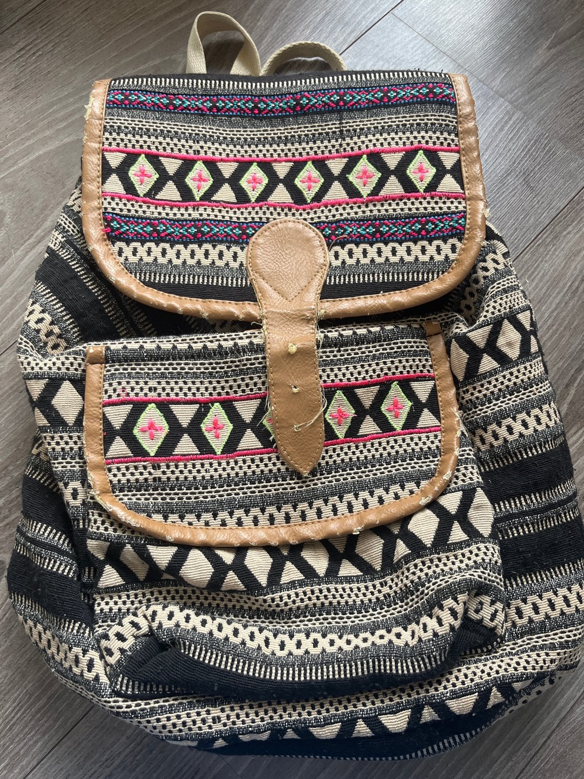 Boho rugzak met etnische print, Overige merken, Gebruikt, 25 tot 40 cm, Ophalen of Verzenden