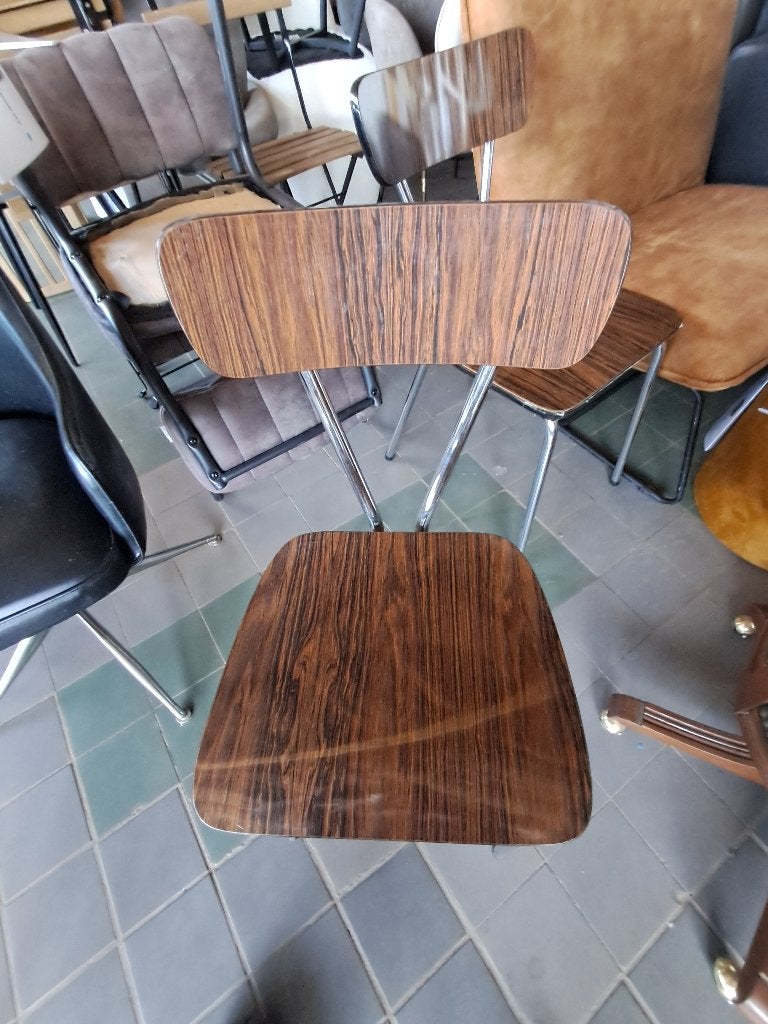 Set van 2 vintage eetkamerstoelen chroom buisframe  CS27331, Ophalen, Overige materialen, Gebruikt, Twee