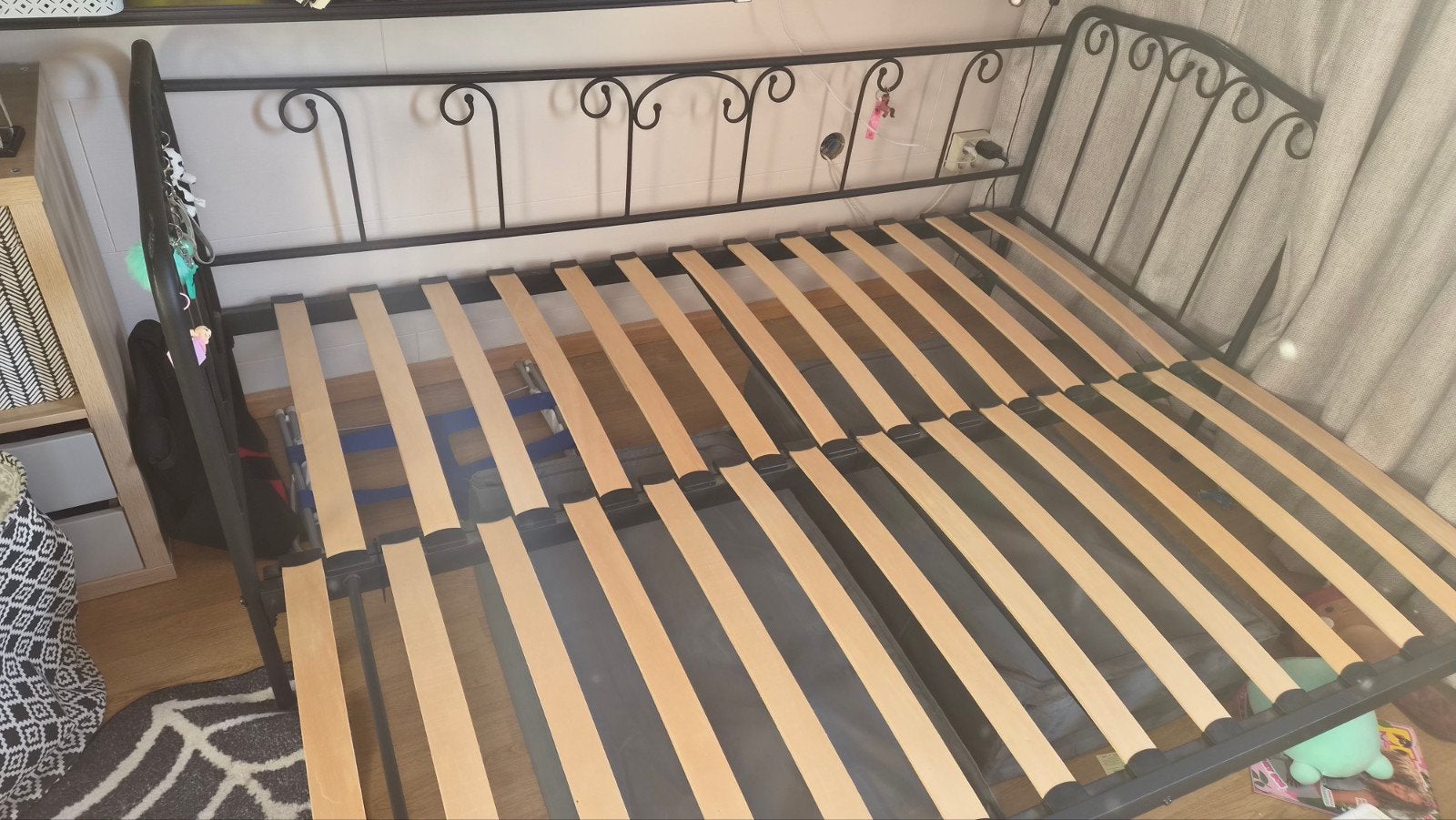 Uitschuifbaar 1-persoonsbed (70x195) naar 2-persoons (140cm), Ophalen, Gebruikt, Wit, Tweepersoons