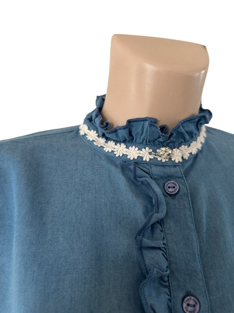 Fabienne Chapot blouse S, Kleding | Dames, Blouses en Tunieken, Blauw, Ophalen of Verzenden, Zo goed als nieuw