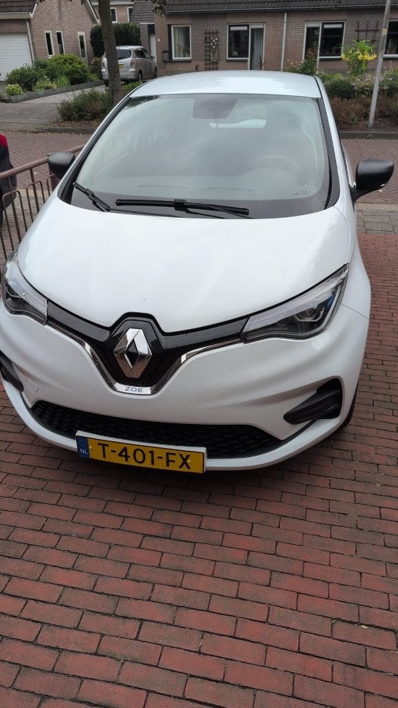 Renault ZOE R110 100pk 52 Kwh. (koopaccu) 2020 Wit, Auto's, Stof, Parkeersensor, Wit, 180 min
