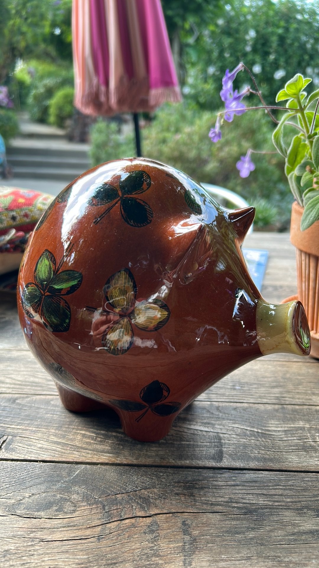 Midcentury Rorstrand Marianne Westman piggy bank klavertjes, Ophalen of Verzenden, Gebruikt, Steen, Aardewerk of Keramiek, Dier