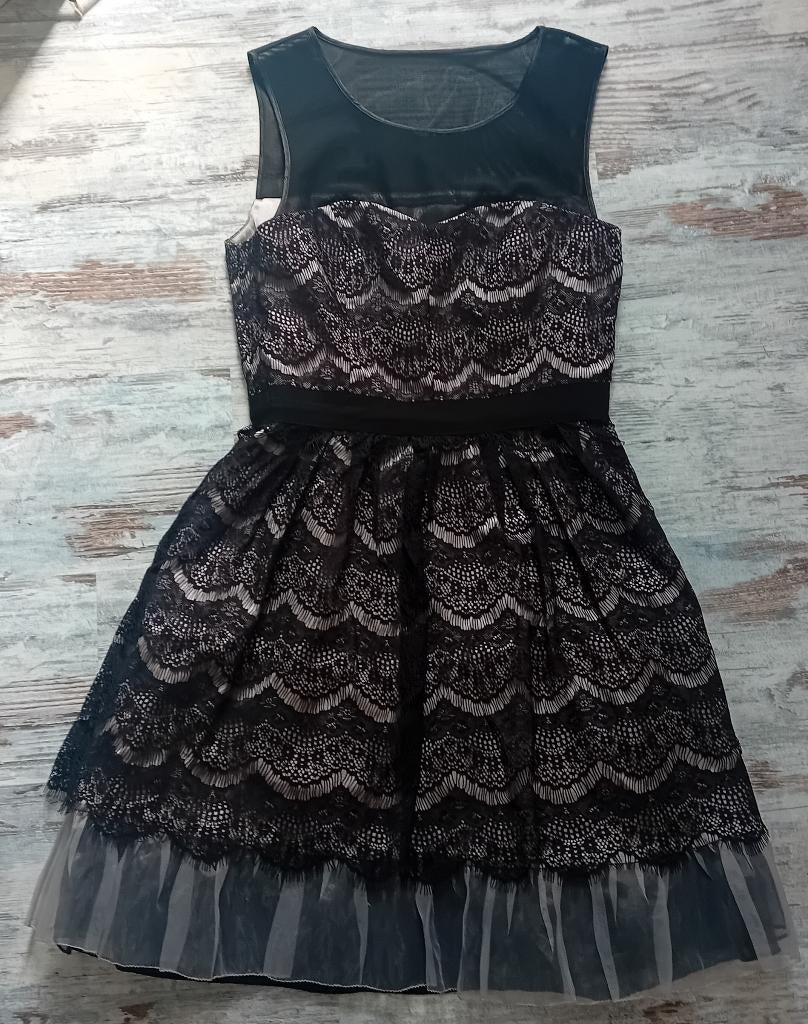 jurk,maat 38/40,Steps,bruiloft,chic,feestjurk,zwart,nude,top, Kleding | Dames, Gelegenheidskleding, Maat 38/40 (M), Verzenden
