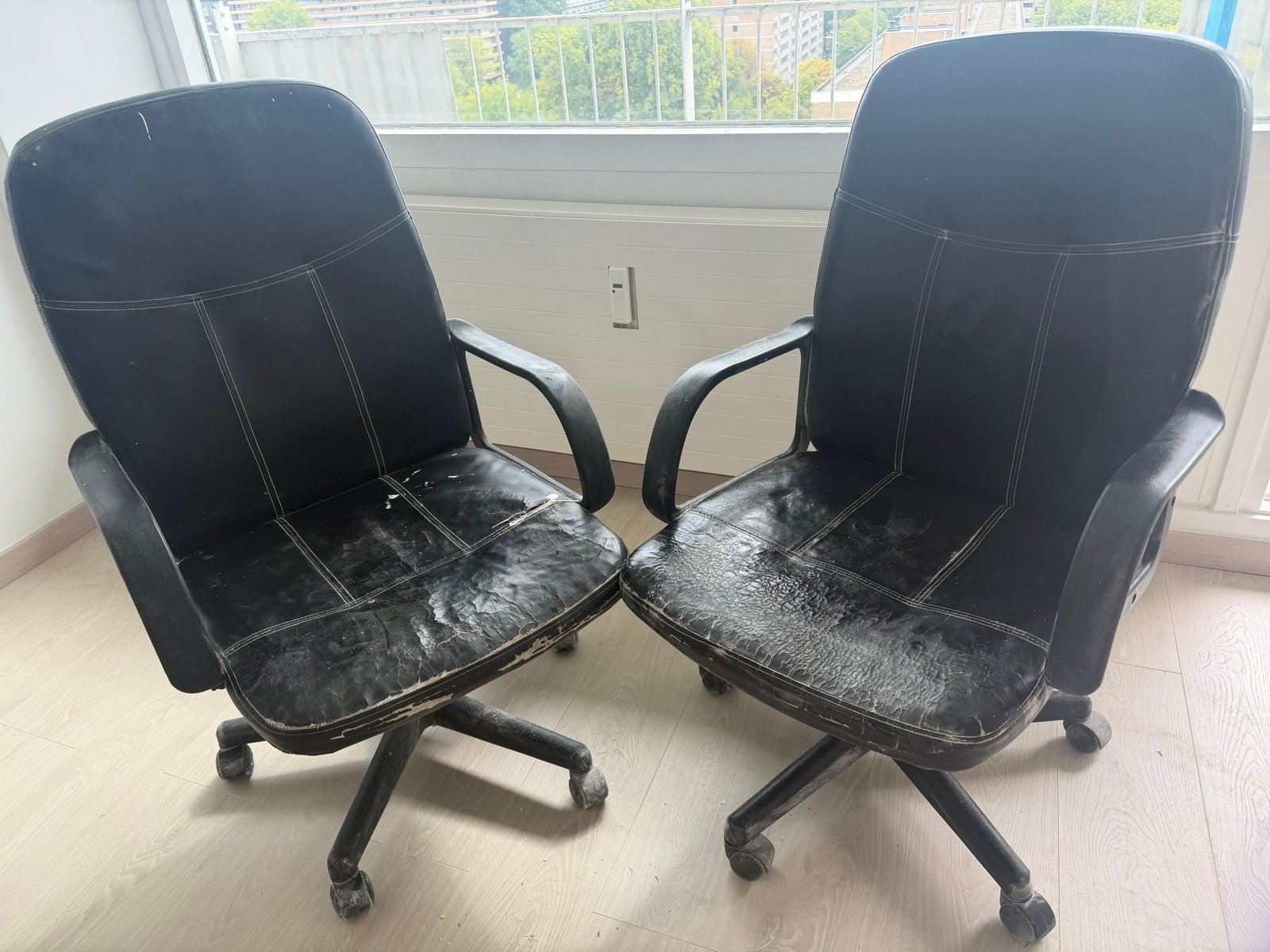 2x Gebruikte Zwarte Bureaustoelen - Opknapper, Ophalen, Gebruikt, Zwart, Bureaustoel