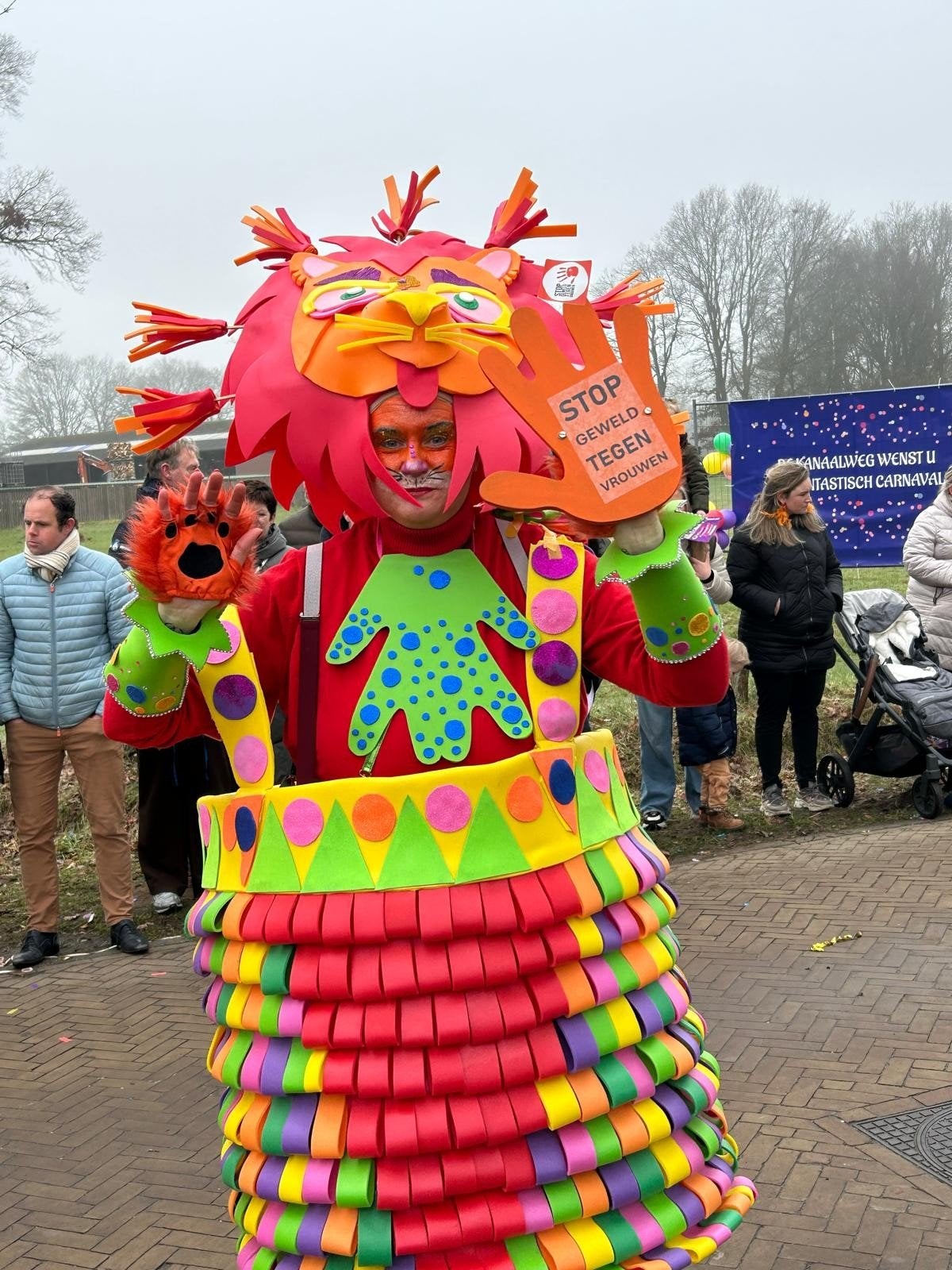 8 leeuwenpakken voor carnavalsloopgroep - Ophalen, Kleding | Dames, Ophalen, Carnaval, Maat 42/44 (L), Kleding