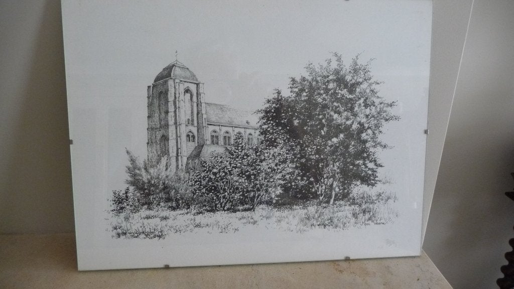 Pentekening van Mooi Veere, Antiek en Kunst, Ophalen of Verzenden, Tekening, Ingelijst