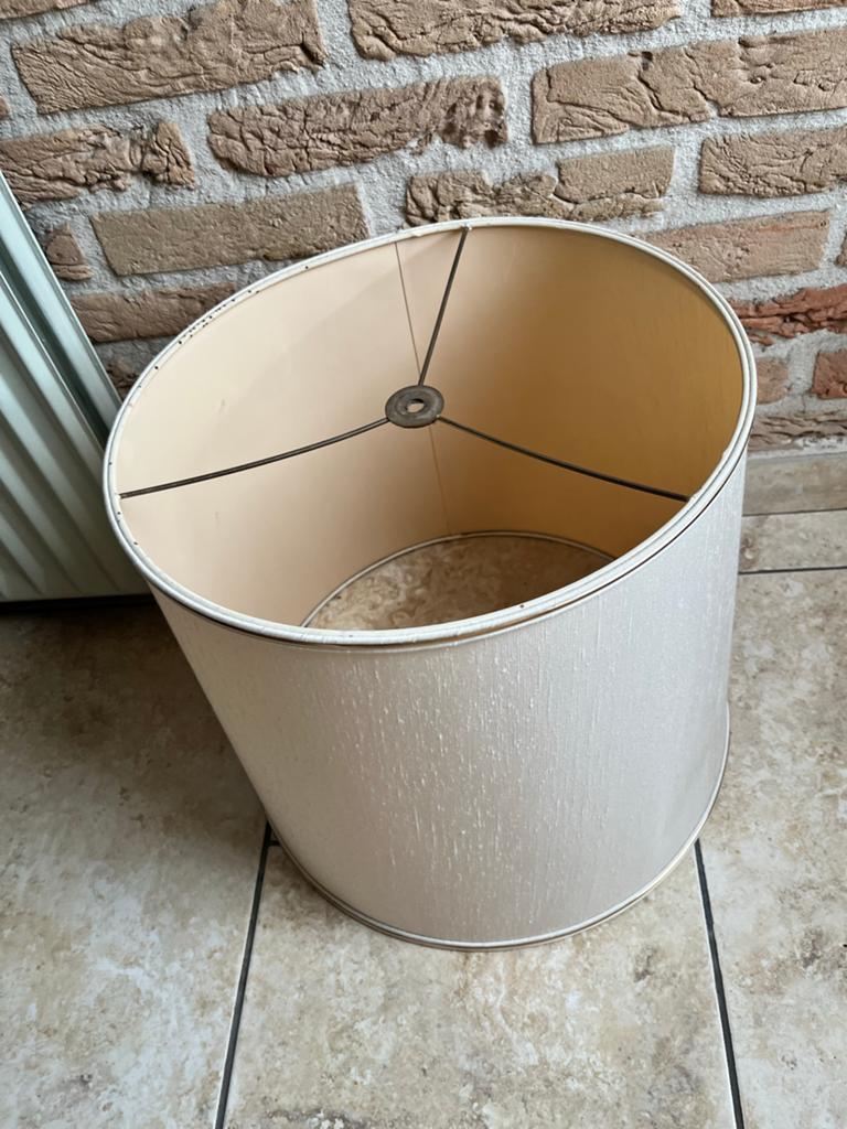 Vintage lampenkap, rond, crème/beige, Huis en Inrichting, Lampen | Lampenkappen, Gebruikt, 25 tot 50 cm, Rond, Crème, Ophalen