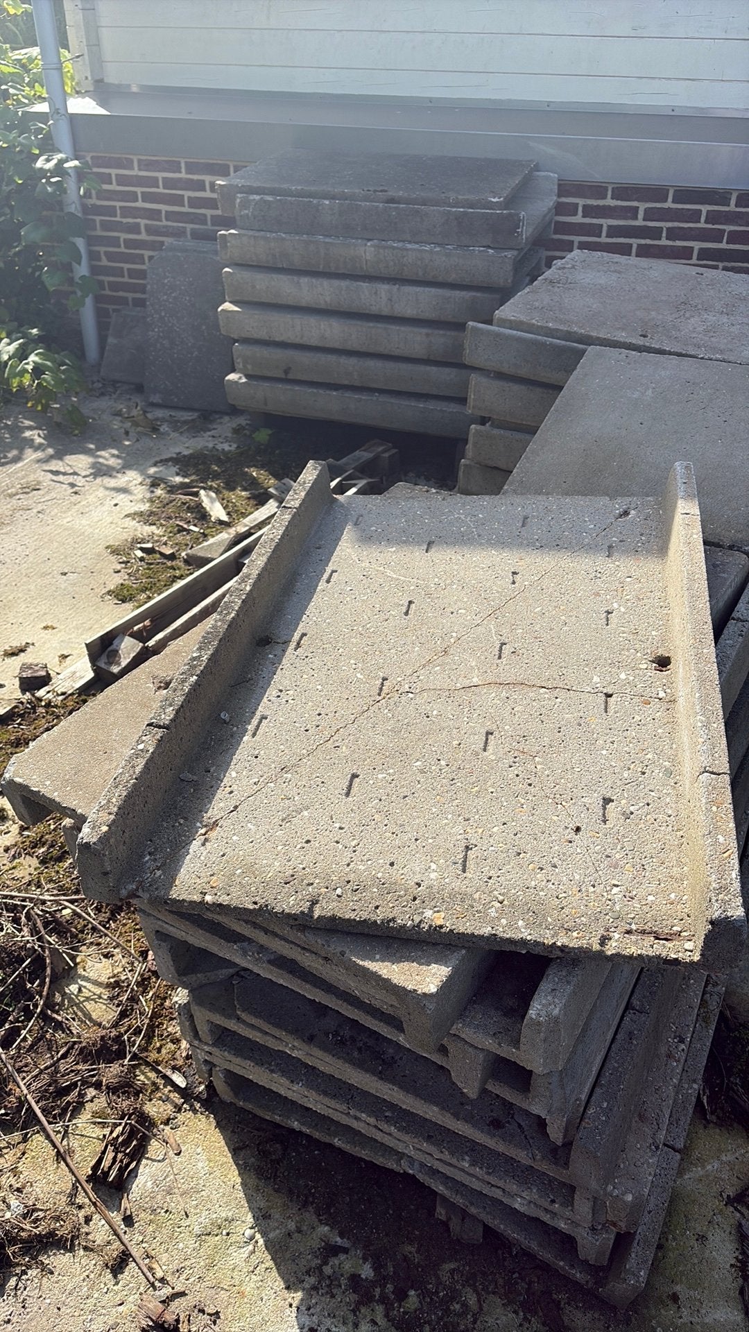 Betonplaten, Tuin en Terras, Ophalen, Gebruikt, Overige typen, 10 m² of meer