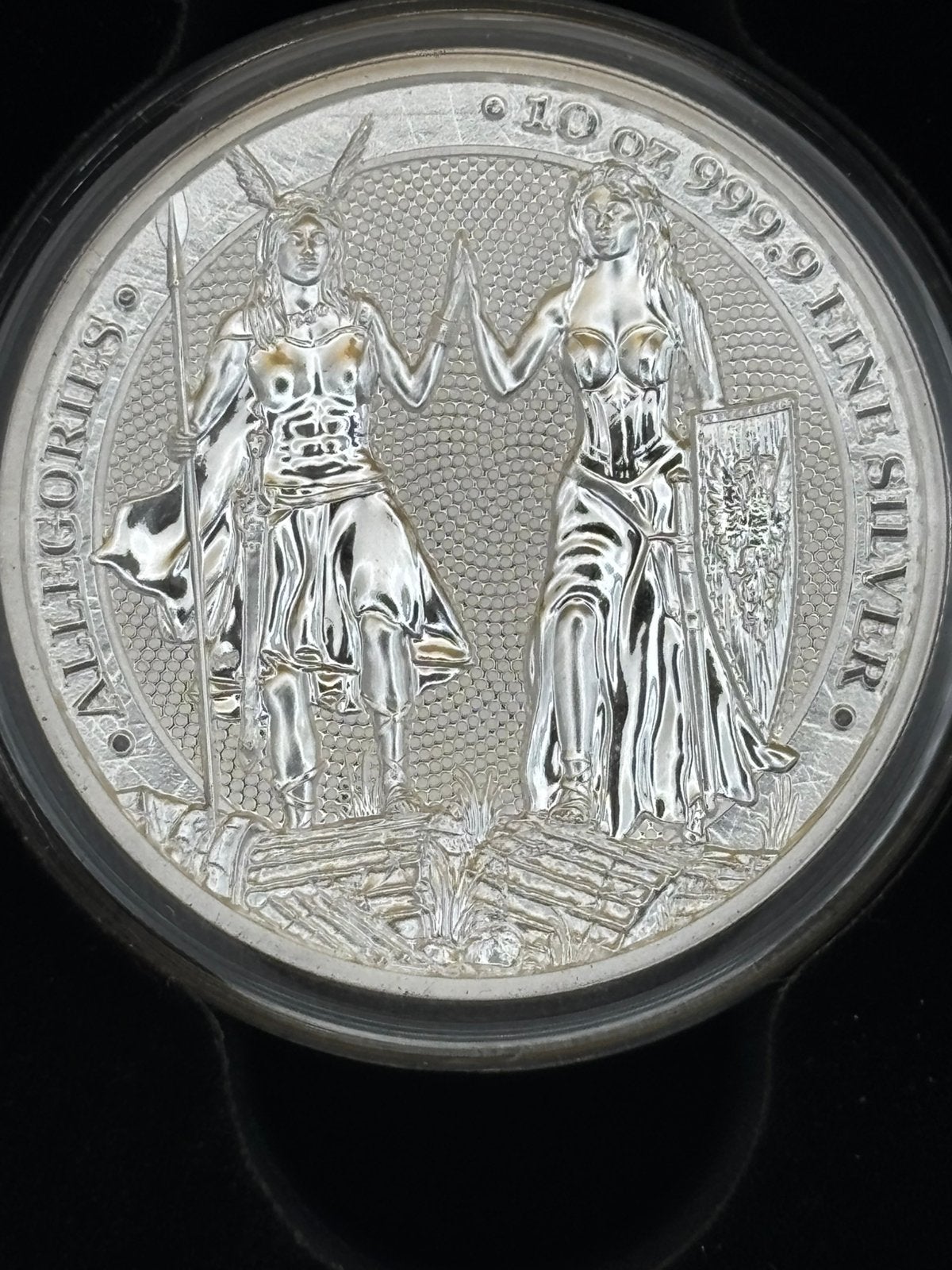 10oz Germania & Galia the Allegories munt - zilver prachtig, Postzegels en Munten, Edelmetalen en Baren, Ophalen of Verzenden