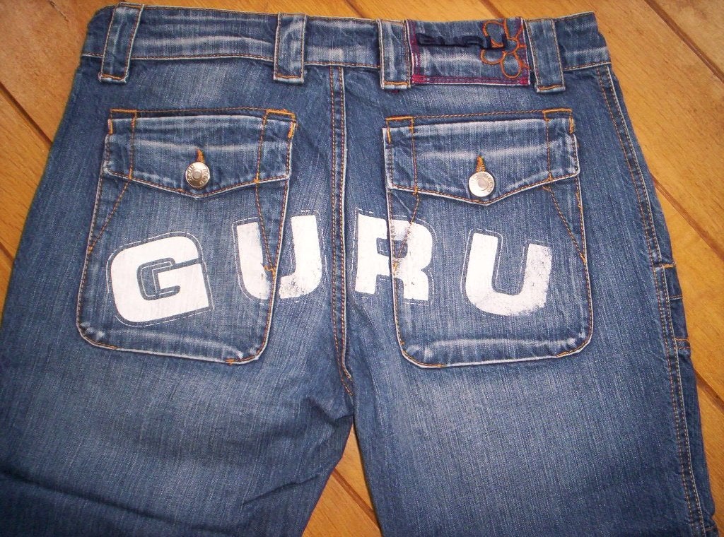 GURU knie spijkerbroek maat 30, Ophalen, Blauw, Zo goed als nieuw, W30 - W32 (confectie 38/40)