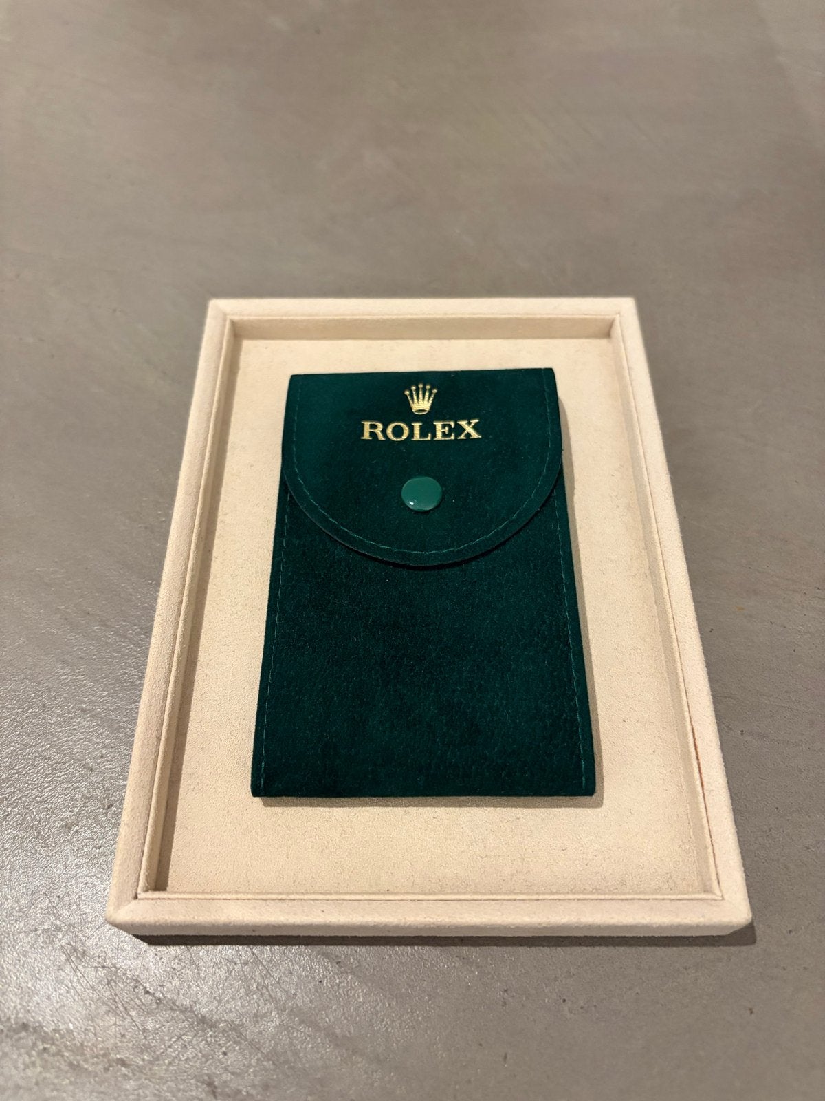 Rolex Service Pouch - Suède Vintage, Ophalen of Verzenden, Staal, Overige merken, 1960 of later