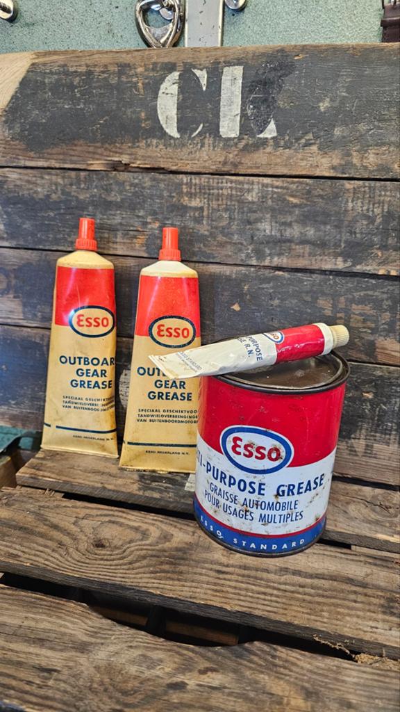 Esso setje vetblik tubes, Ophalen of Verzenden, Gebruikt