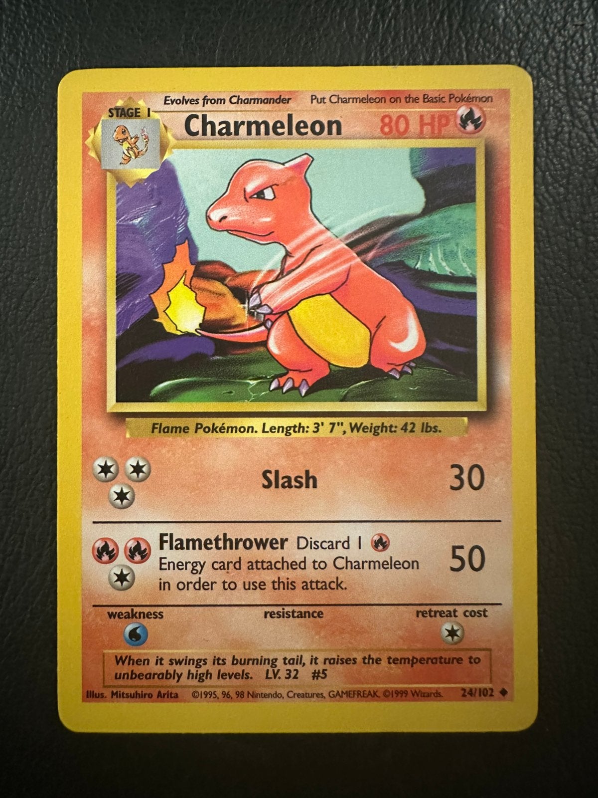 Pokemon base set charmeleon 24/102, Ophalen of Verzenden, Zo goed als nieuw