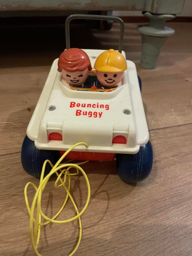 Fisher Price bouncing buggy vintage 1973 retro, Ophalen of Verzenden, Zo goed als nieuw, Speelset