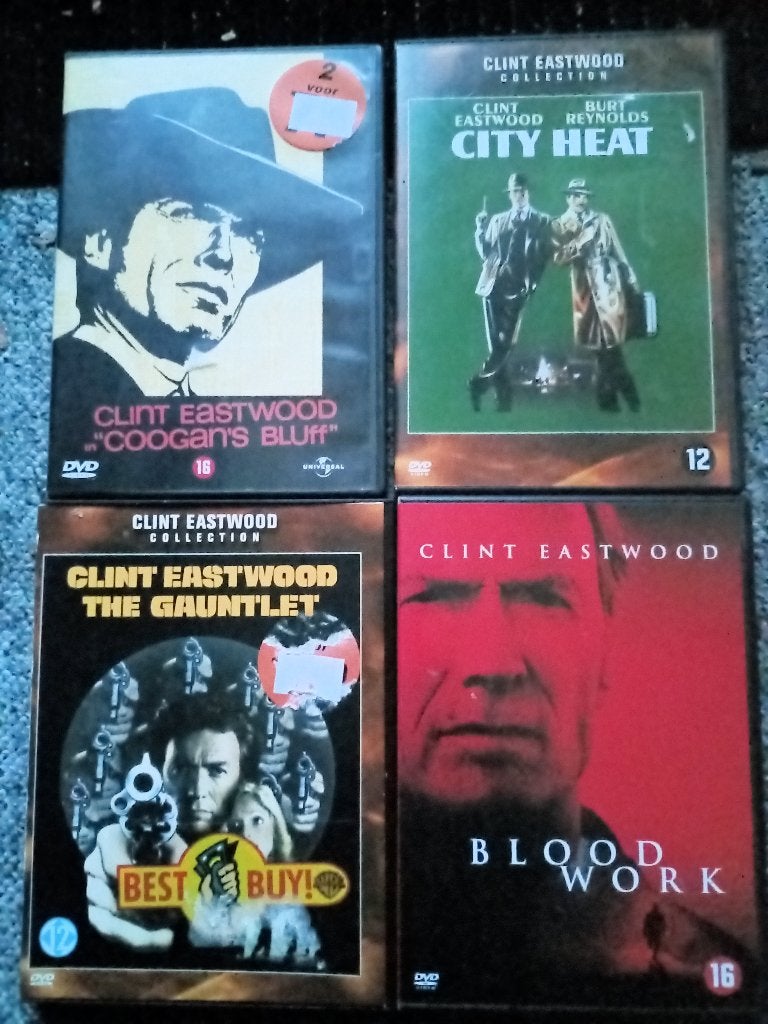 Clint Eastwood movies vanaf €0,95, Cd's en Dvd's, Vanaf 12 jaar, Ophalen of Verzenden, Zo goed als nieuw, Actie en Avontuur
