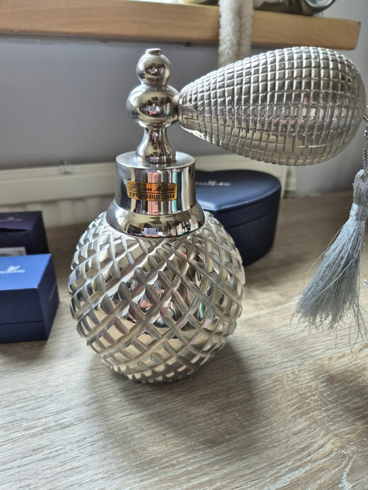 Riviera Maison Lovely Perfume Bottle, Ophalen, Brocante, Zo goed als nieuw, Metaal