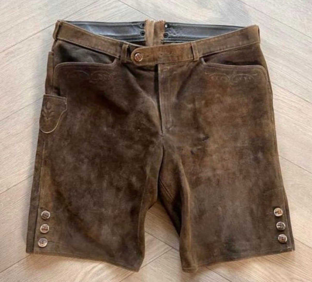Prachtige lederhose, gemaakt van echt leer + overhemd, Maat 56/58 (XL), Ophalen of Verzenden, Kleding, Overige thema's