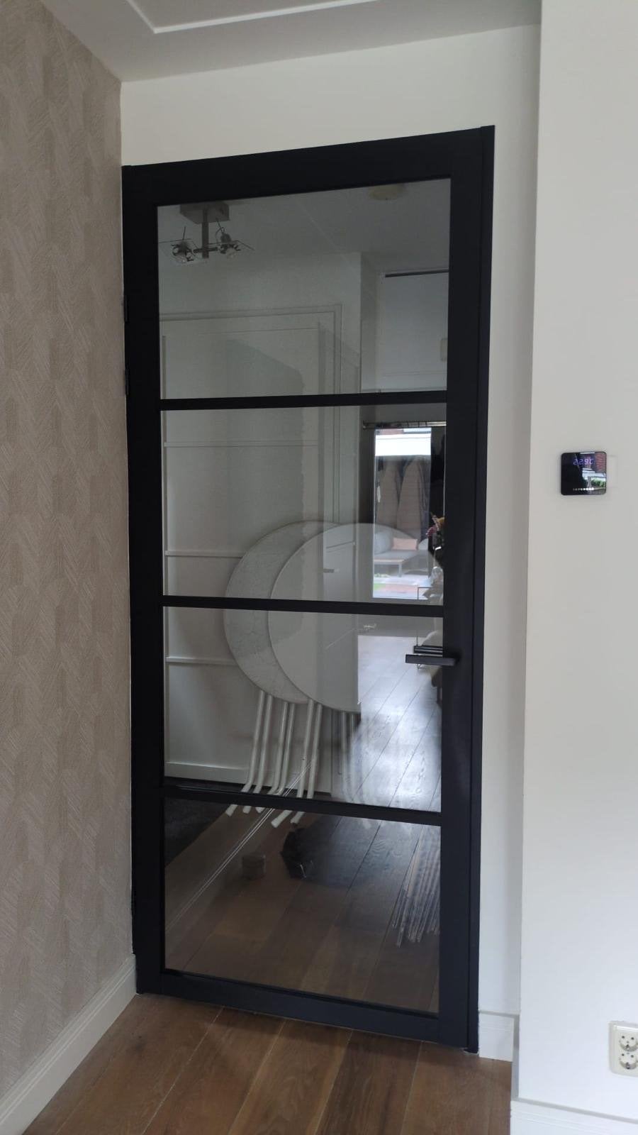 Set van 2 Zwarte Stalen-Look Binnendeuren - 230 x 93 cm, Ophalen, Gebruikt, 80 tot 100 cm, 215 cm of meer