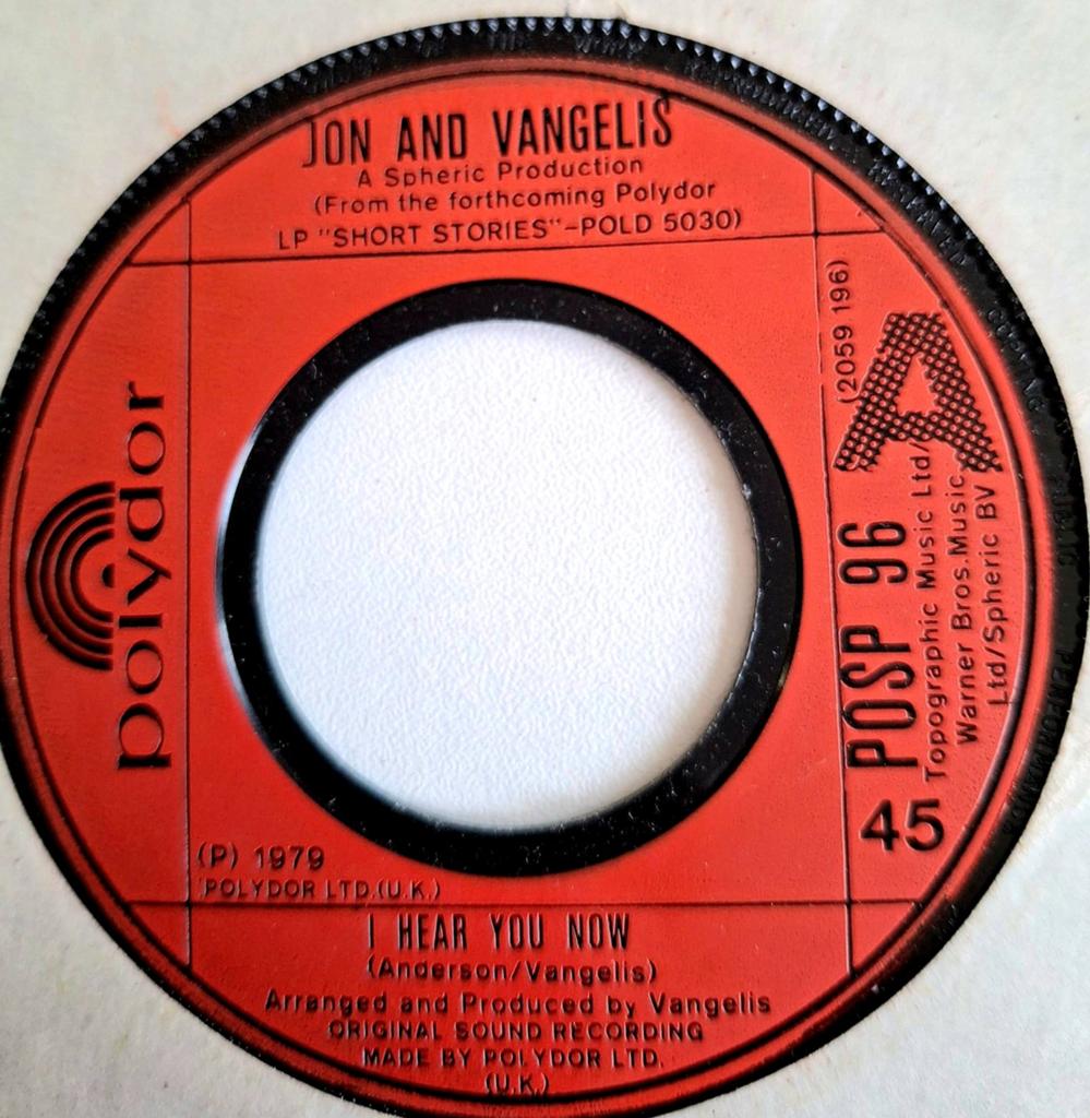 7"/SINGLE  JON AND VANGELIS - I Hear You Now, Ophalen of Verzenden, Gebruikt, Pop