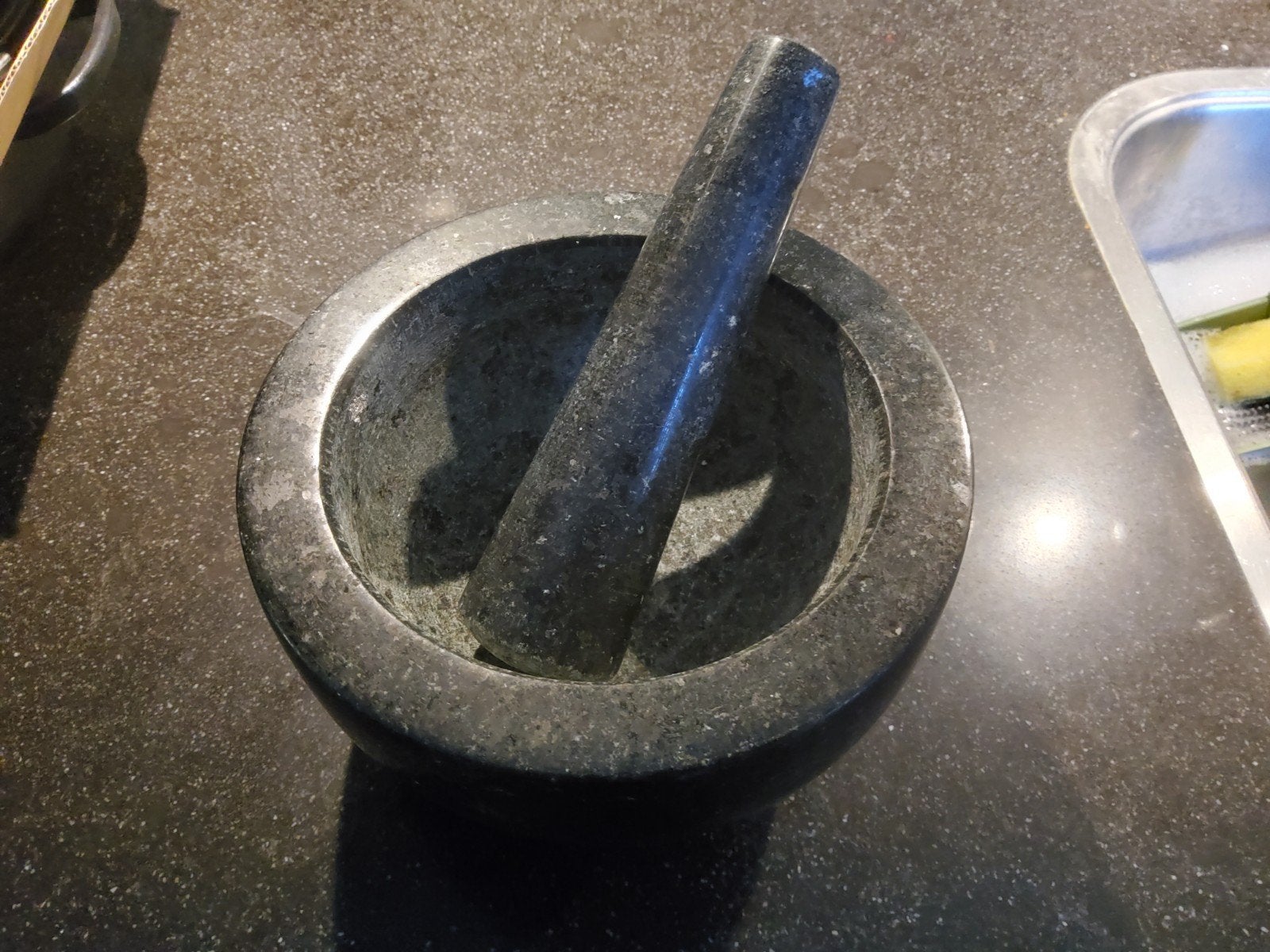 Vijzel van graniet, Ophalen, Zwart, Steen/keramiek, Overige typen