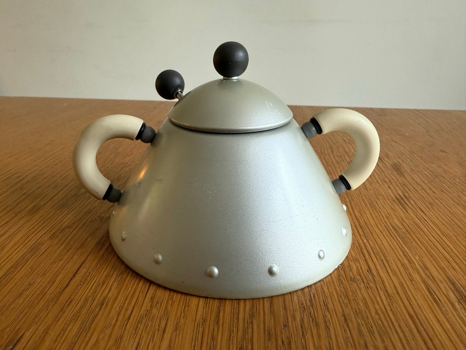 Vintage Alessi suikerpot 9097 - Michael Graves design, Ophalen of Verzenden, Zo goed als nieuw, Voorraadpot, Wit