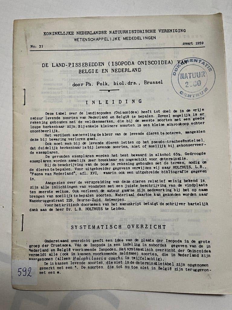 De land-pissebedden van België en Nederland, Ophalen of Verzenden, Gelezen, Natuur algemeen