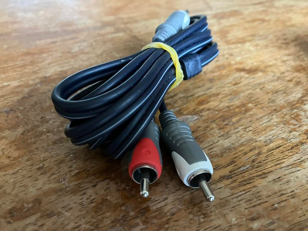 High Performance OFC Cable Mini Jack naar RCA stereo 150cm, Ophalen of Verzenden, Gebruikt, Minder dan 2 meter, Interlink-kabel