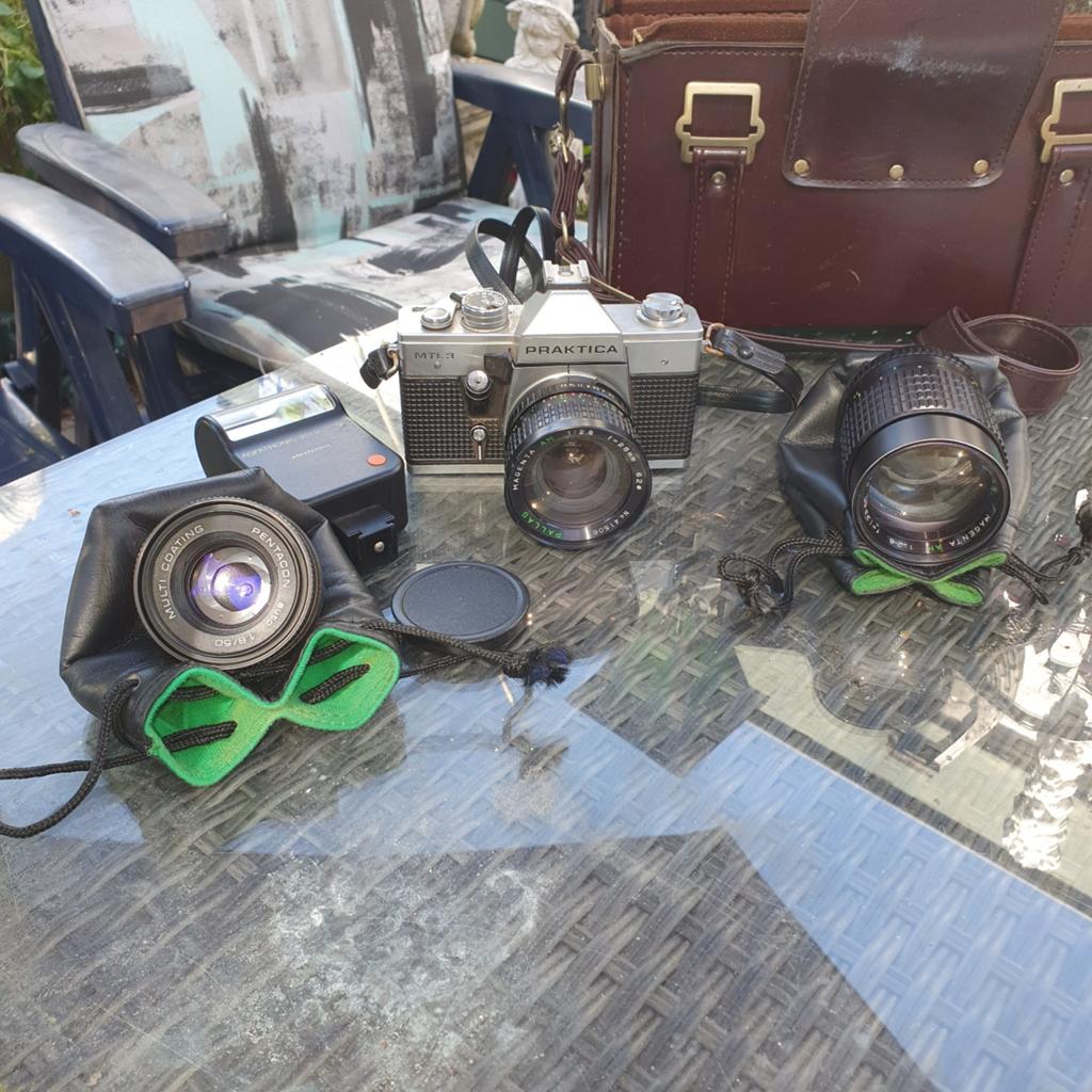 Praktica MTL 5B Spiegelreflexcamera met accessoires, Audio, Tv en Foto, Fotocamera's Analoog, Ophalen, Gebruikt, Spiegelreflex