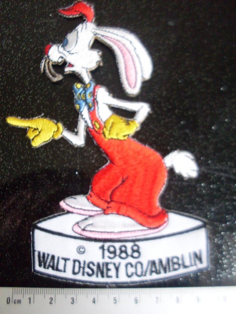 patch opnaai embleem amblin  1988 roger rabbit, Verzamelen, Disney, Verzenden, Overige figuren, Zo goed als nieuw, Kleding of Textiel