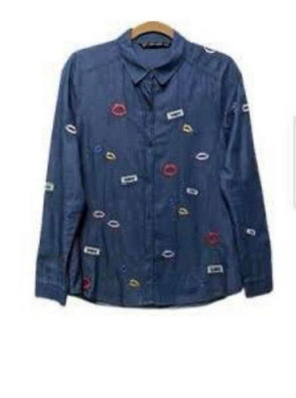 Zara Trafaluc Blouse Overhemd Maat S, Ophalen of Verzenden, Gedragen, Maat 36 (S), Blauw