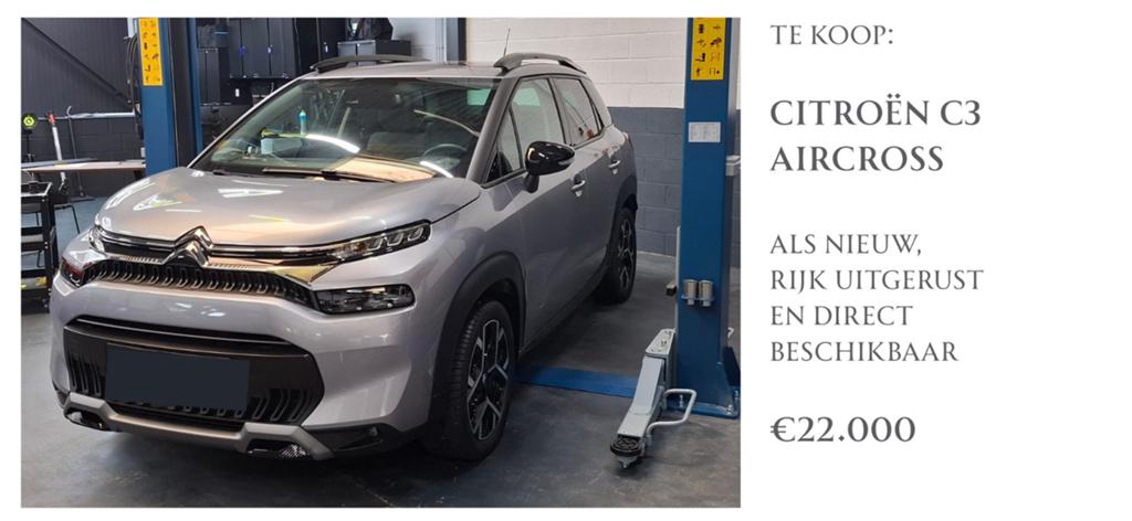 Citroën C3 Aircross 1.2 Puretech 130pk S&S Eat6 2023 Grijs, Auto's, 840 kg, 1199 cc, 1210 kg, Leder en Stof