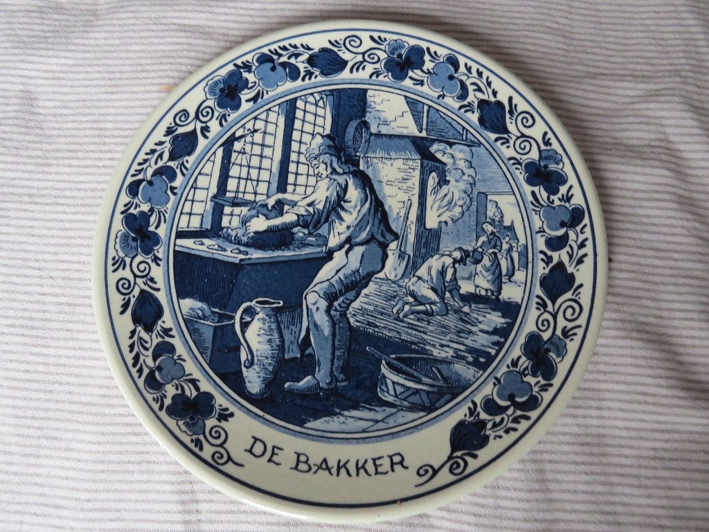 2 Delft blauwen sier borden, Antiek en Kunst, Ophalen