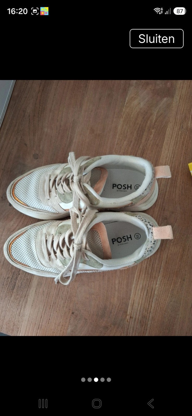 Stijlvolle Poelman sneakers - Maat 39, Beige, Ophalen of Verzenden, Sneakers of Gympen, Poelman Posh
