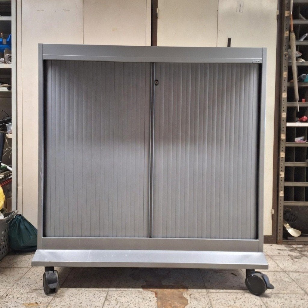 Ahrend Archiefkast/Dossierkast/Roldeurkast + Wieltjes, Ophalen, Gebruikt, 100 tot 150 cm, .