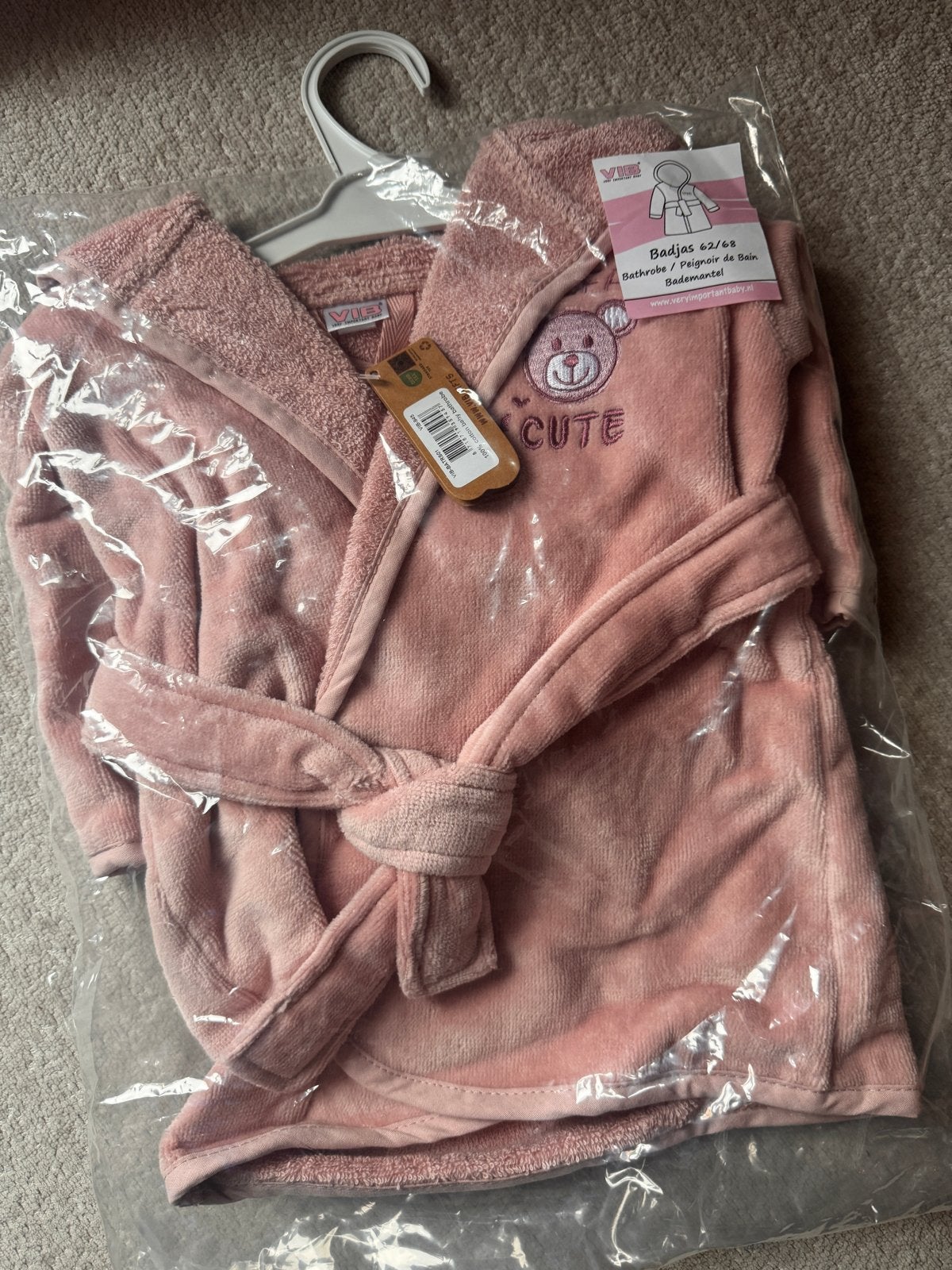 VIB Baby Badjas Roze - Nieuw in Verpakking, Ophalen of Verzenden, Nieuw, Meisje