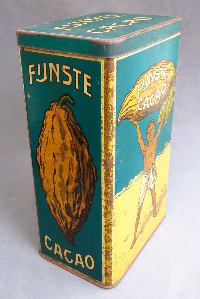 Omstreeks1900-1920 ZEER ZELDZAAM Cacao Poeder Chocolade Blik, Verzamelen, Ophalen of Verzenden, Gebruikt, Overige, Overige merken