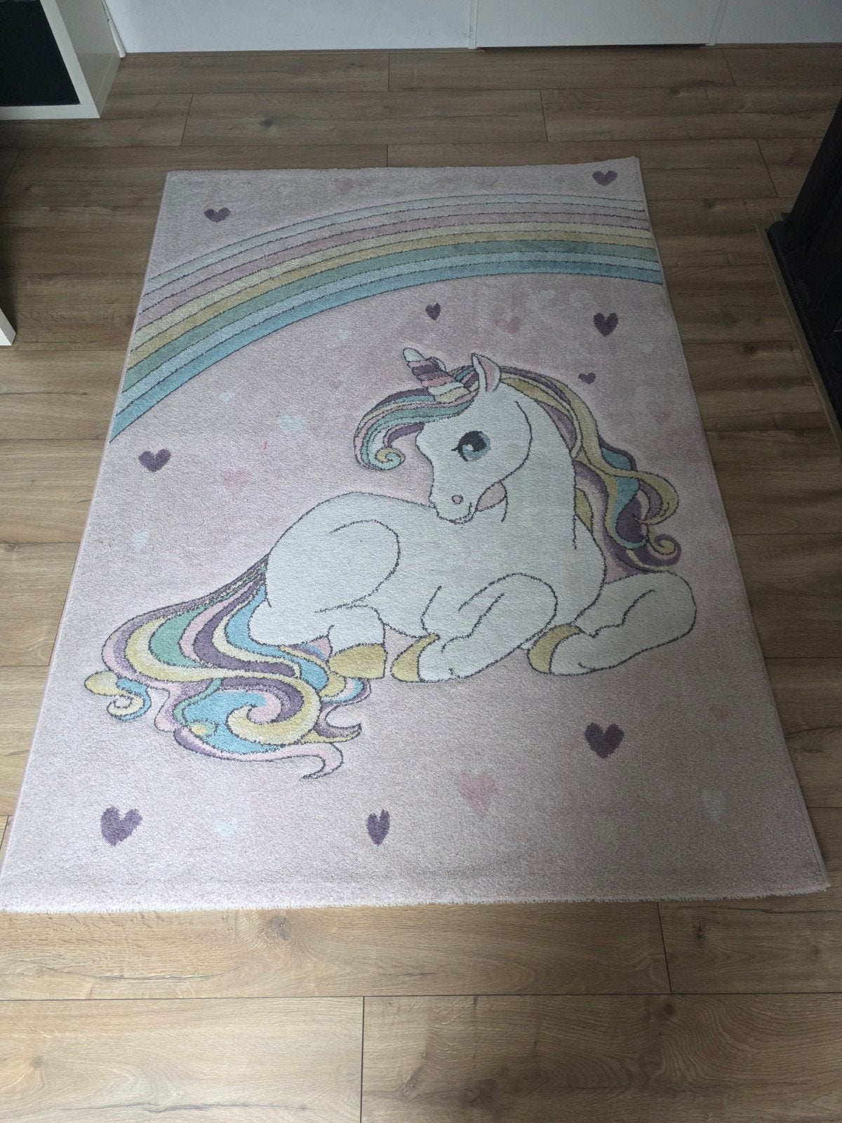 Vloerkleed kinderkamer eenhoorn roze regenboog, Huis en Inrichting, Stoffering | Tapijten en Kleden, 100 tot 150 cm, 200 cm of meer