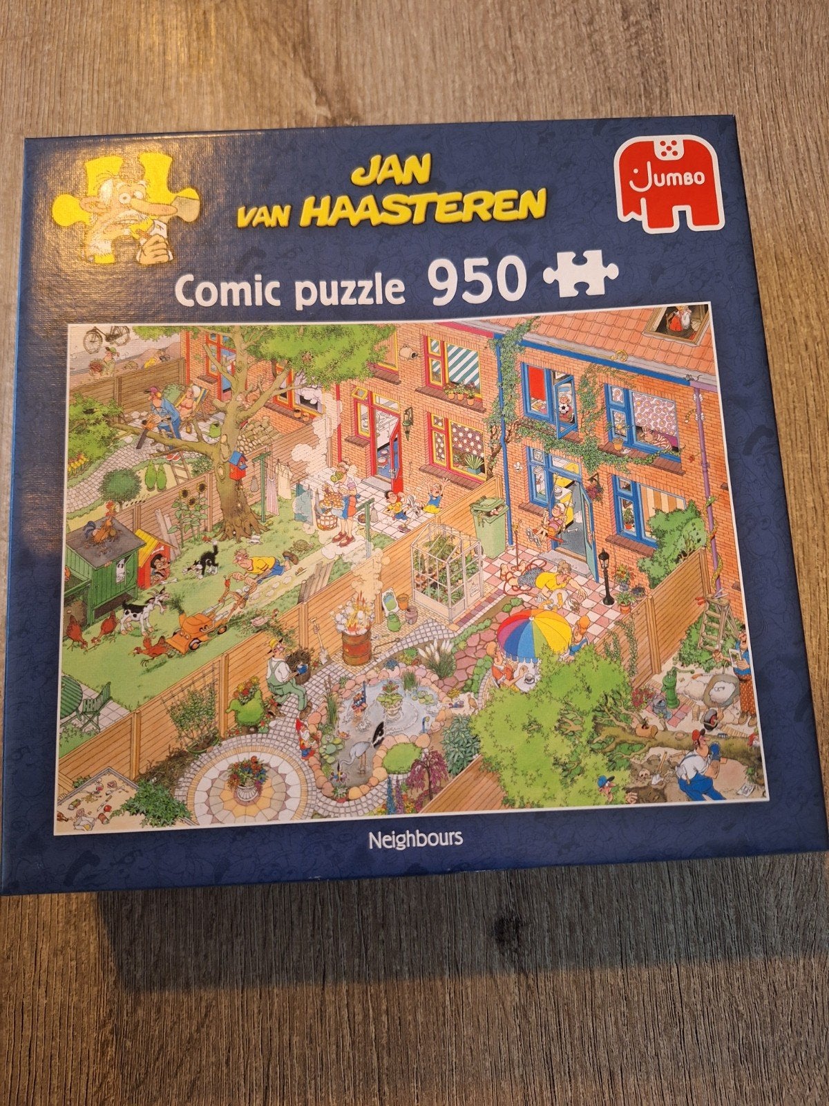 Jan van Haasteren puzzel 950 stukjes - Neighbours, Hobby en Vrije tijd, Ophalen of Verzenden, 500 t/m 1500 stukjes, Zo goed als nieuw