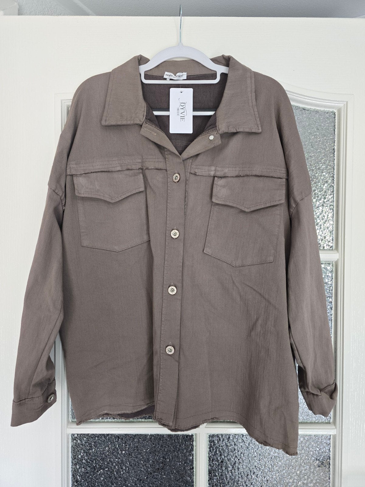 Nieuw spijkerjasje taupe stretch SALE, Ophalen of Verzenden, Nieuw, Maat 46/48 (XL) of groter, Bruin