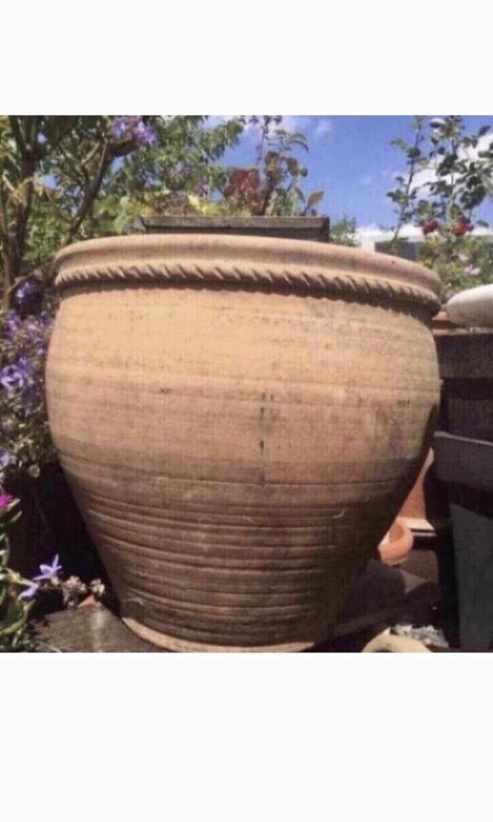 Oud Hollandse terracotta pot 44/45cm kwaliteit vorstbest., Ophalen, Gebruikt, 40 cm of meer, Rond