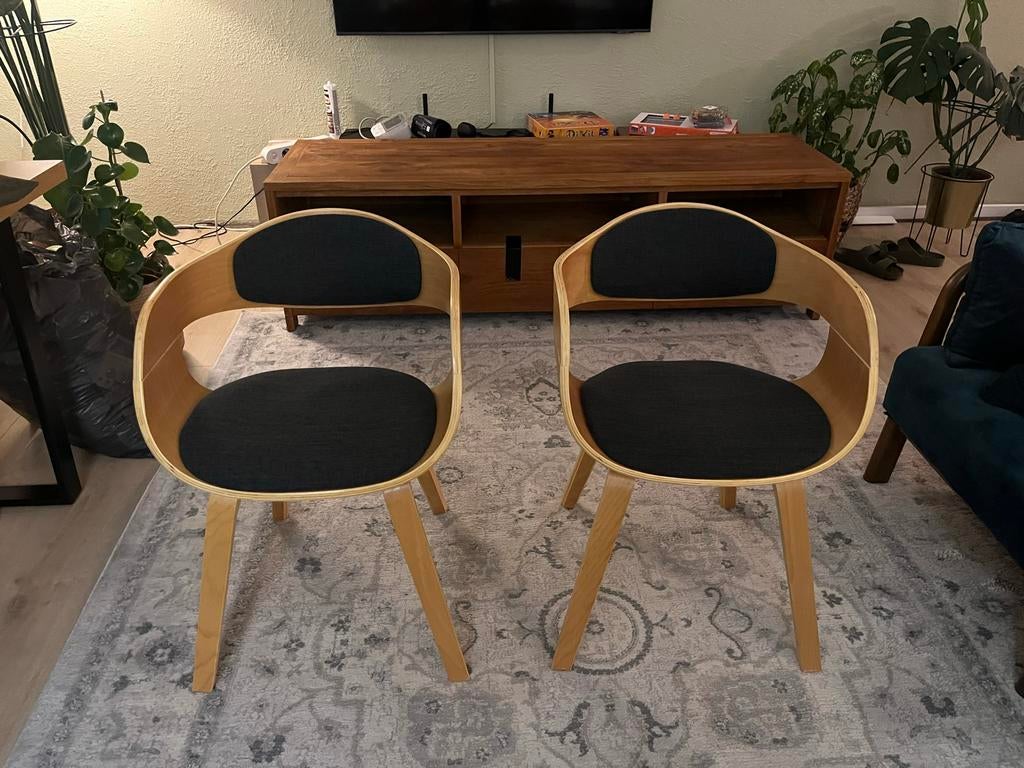 Eettafel stoel (beige/donker grijs), Huis en Inrichting, Stoelen, Zo goed als nieuw, Ophalen